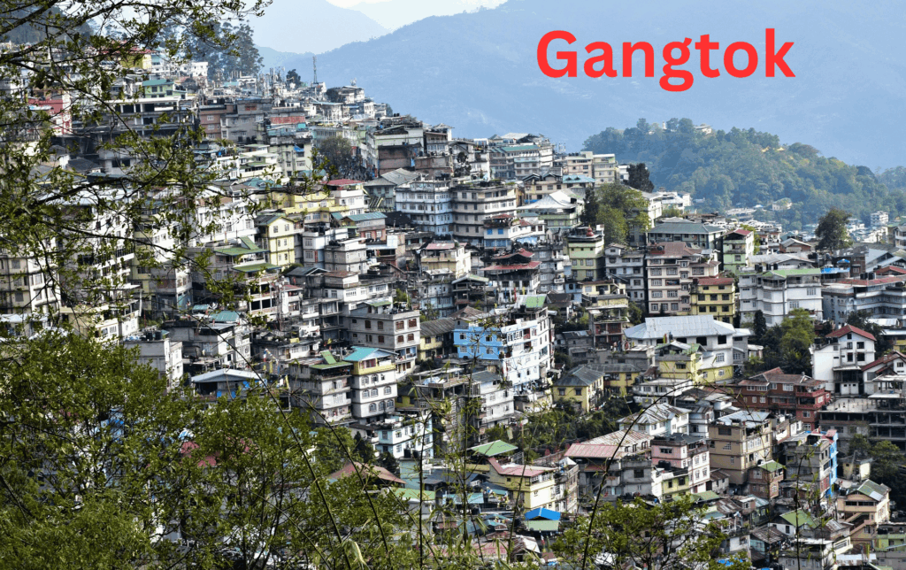 Gangtok town, and cleanest town of india.