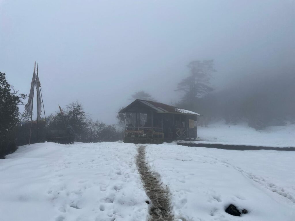 Snow on the way to Goechala trek