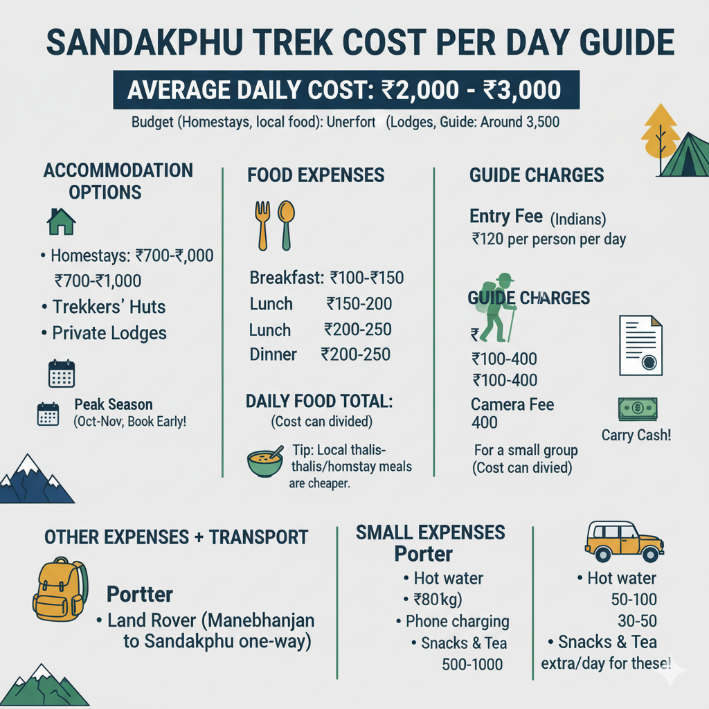 Sandakphu Trek Cost Per Day: Stay, Food, Permits, and Guide Charges Explained